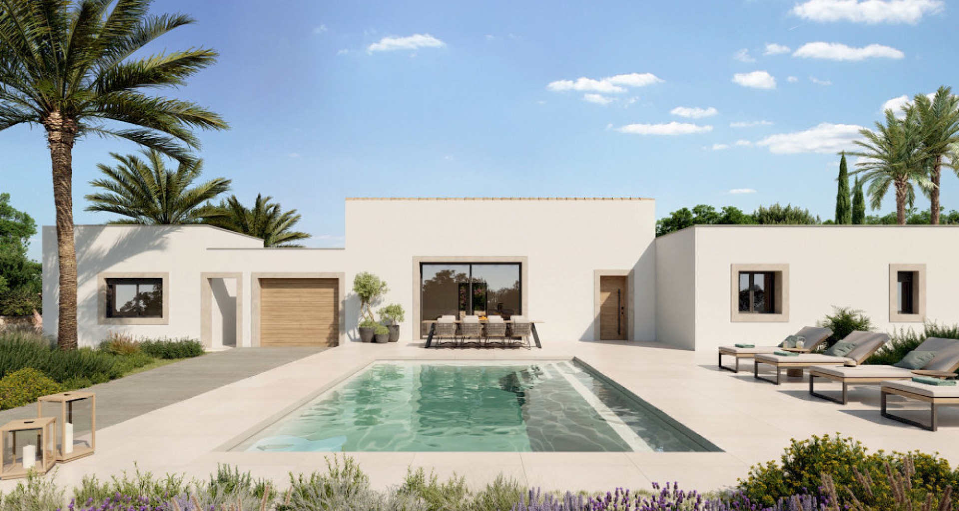 KROHN & LUEDEMANN Villa de style bungalow avec maison d'hôtes et piscine à Cala Murada à Majorque 