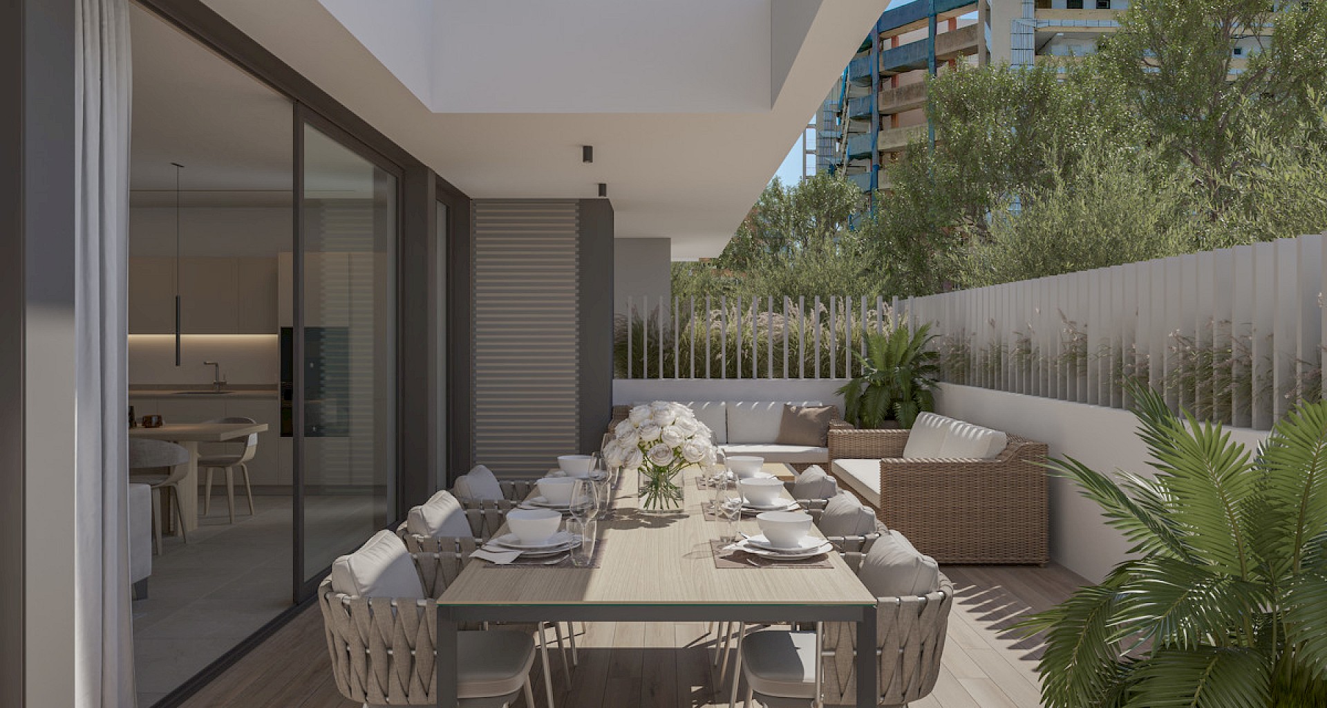 KROHN & LUEDEMANN Planta baja de obra nueva en Palma Bonanova con jardin privado Neubau in Cala Mayor